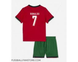 Portugal Cristiano Ronaldo #7 Replik Heimtrikot Kinder EM 2024 Kurzarm (+ Kurze Hosen)